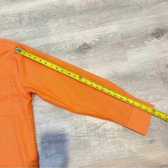 Tommy Hilfiger Slim Fit Orange 100% Cotton Button Down Shirt Size 16.5 - Picture 11 of 15